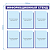 Информационный стенд 6 Кармана плоских А4, без фона, цвет полосы синий